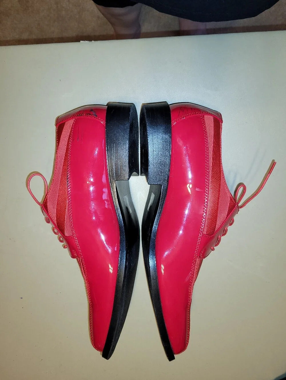 Vigotti 179 Red Striped Lace-Up Derby Shoes. Size 13